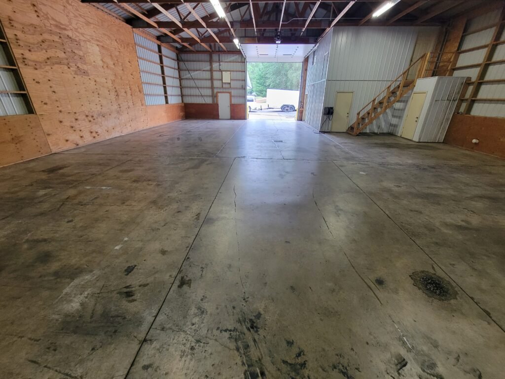 Industrial cleaning of a warehouse in Montello, Wisconsin that removed and collect debris that had collected on the floor.
